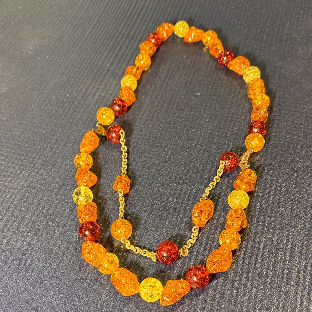 Elegant Amber Beaded Necklace